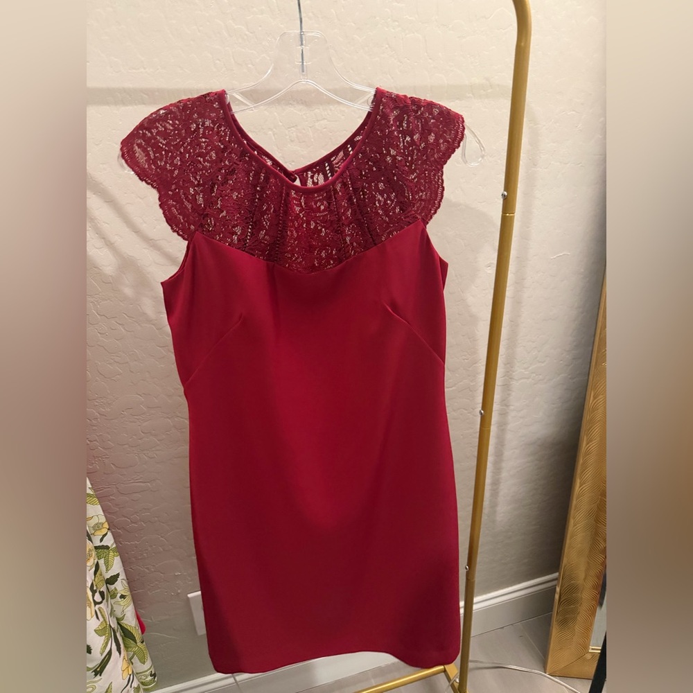 Elegant Maroon Lace Dress